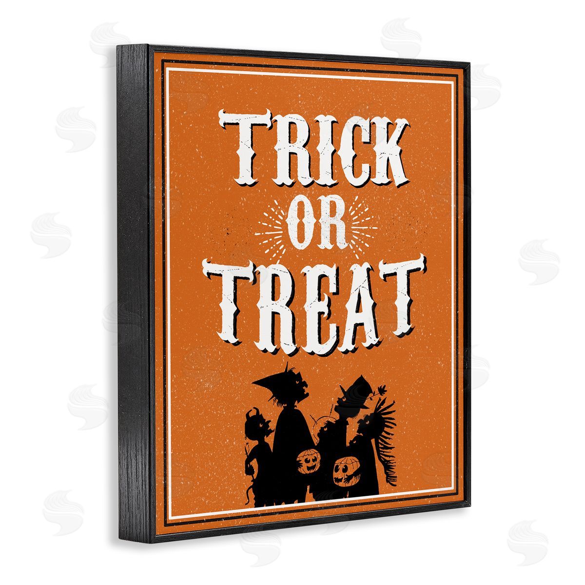 Trick Or Treat Orange White Black Frame Print Wall Art, Home Decor by The Saturday Evening Post