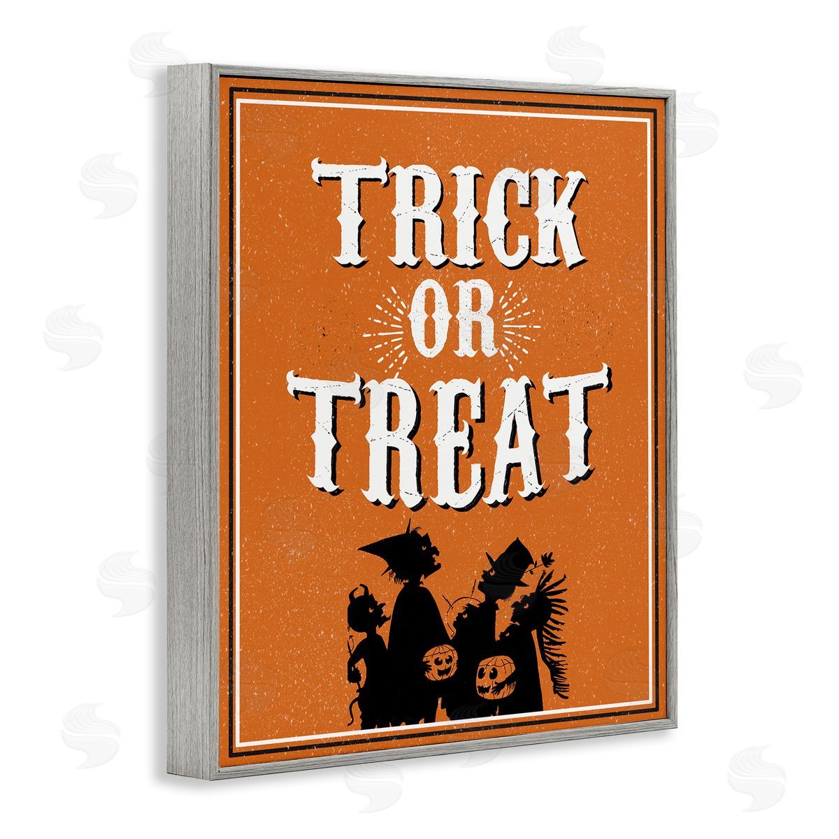 Trick Or Treat Orange White Grey Frame Print Wall Art, Home Decor by The Saturday Evening Post