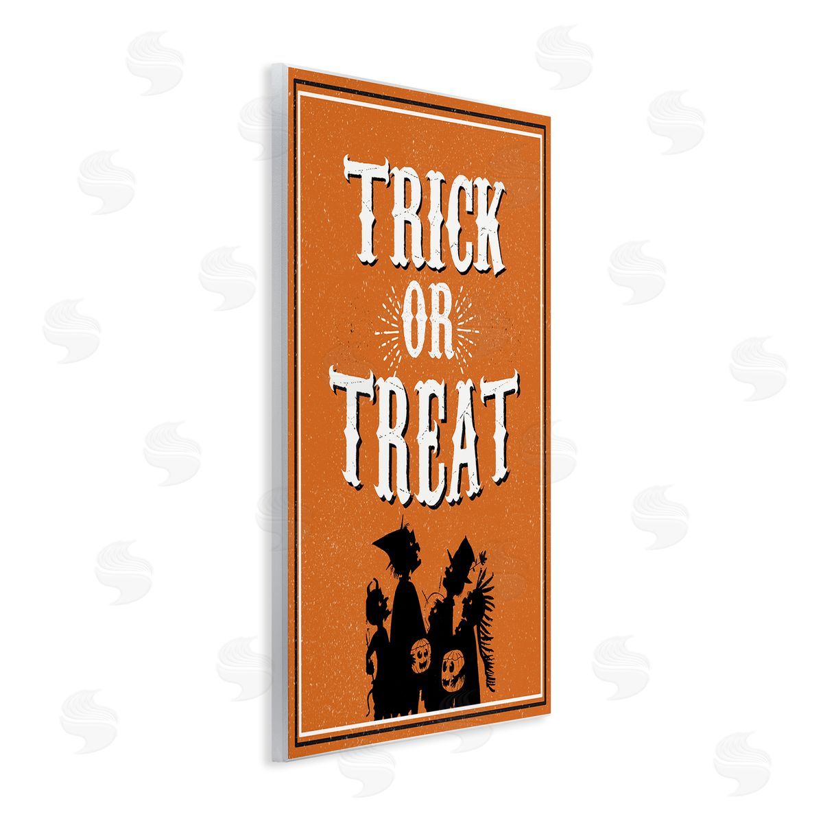 Trick Or Treat Orange White Wood Plaque Wall Art, Home Decor by The Saturday Evening Post