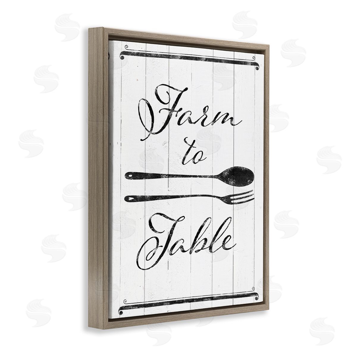 Farm To Table Kitchen Silverware Brown Floating Frame Canvas Wall Art, Home Decor by The Saturday Evening Post