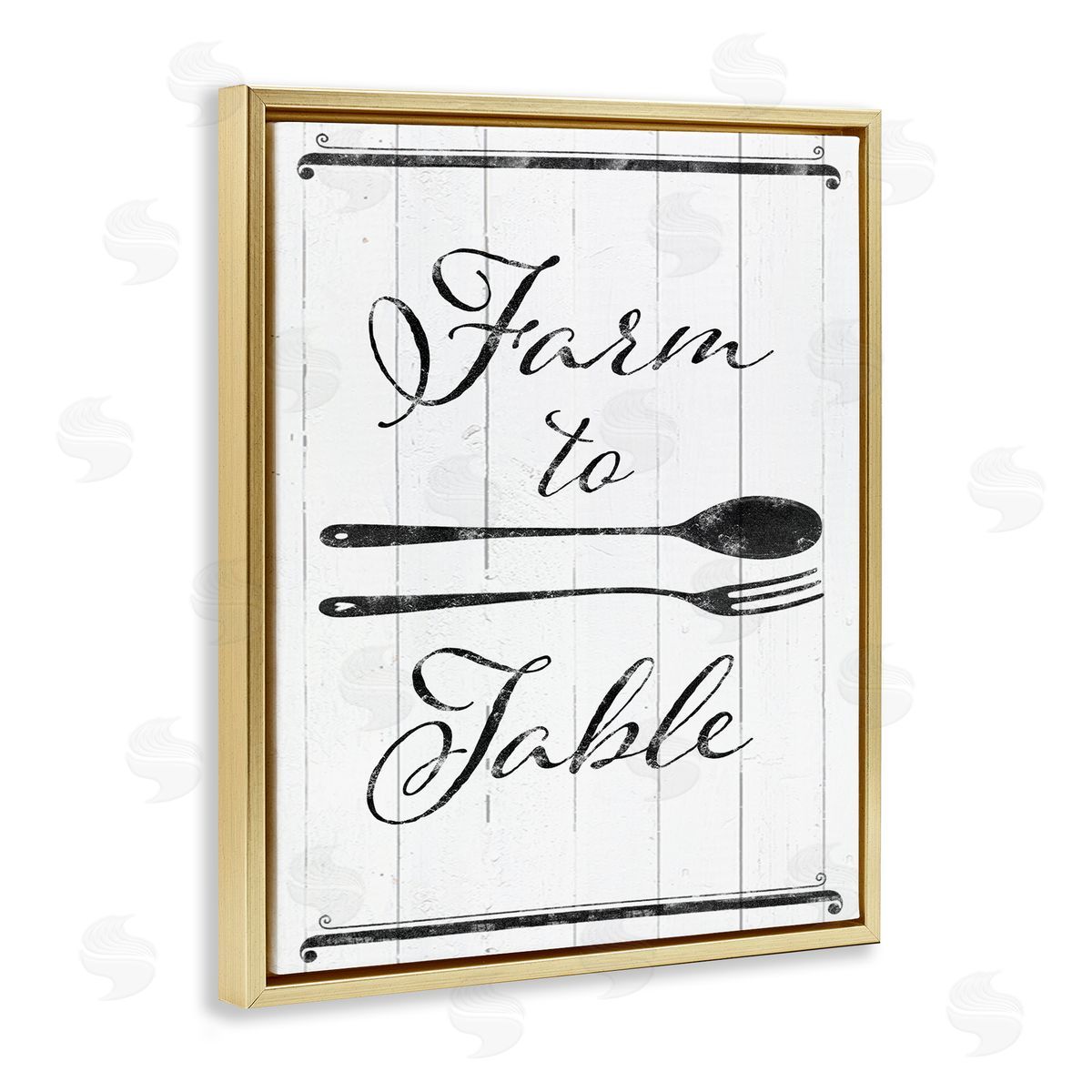 Farm To Table Kitchen Silverware Gold Floating Frame Canvas Wall Art, Home Decor by The Saturday Evening Post