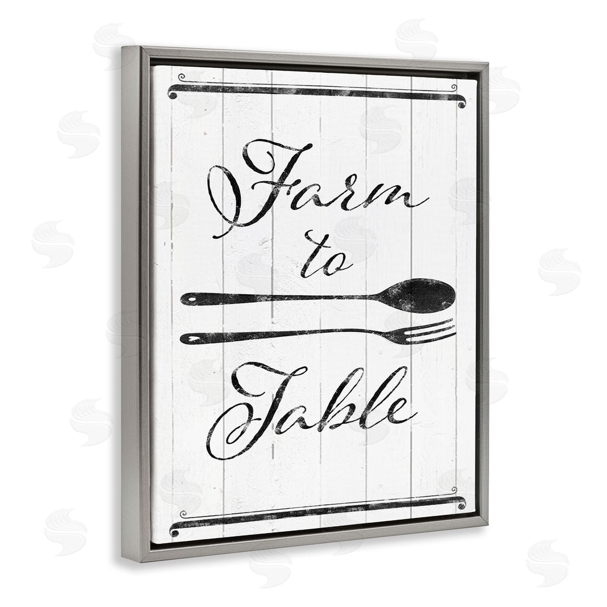Farm To Table Kitchen Silverware Grey Floating Frame Canvas Wall Art, Home Decor by The Saturday Evening Post