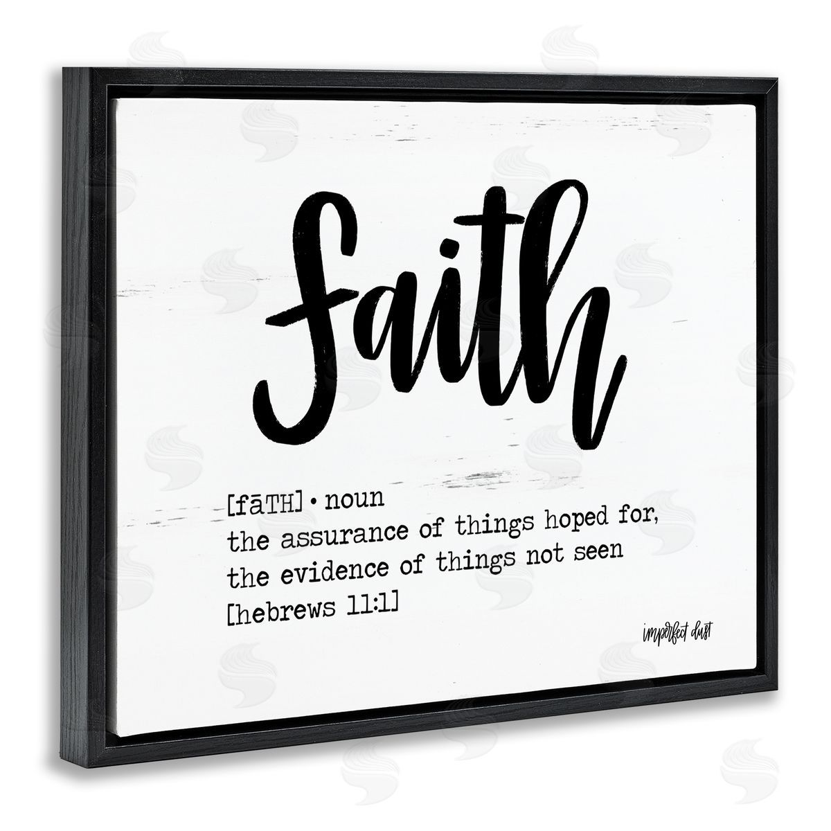 Faith Definition Religious Script Black Floating Frame Canvas Wall Art, Home Decor by Imperfect Dust