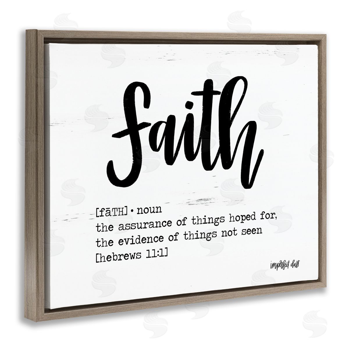 Faith Definition Religious Script Brown Floating Frame Canvas Wall Art, Home Decor by Imperfect Dust