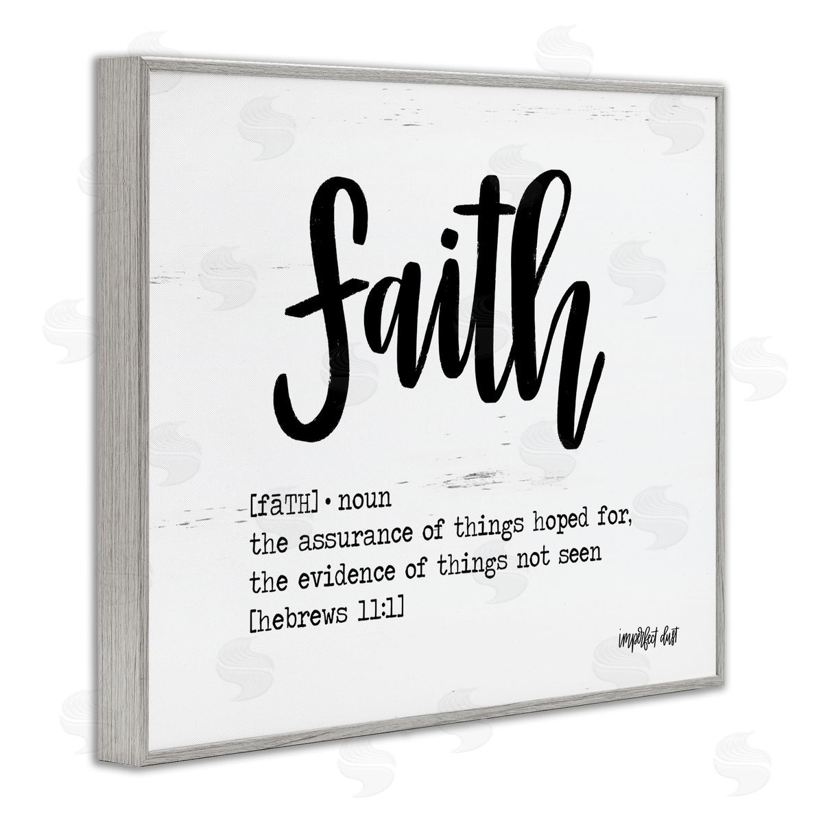 Faith Definition Religious Script Grey Frame Print Wall Art, Home Decor by Imperfect Dust