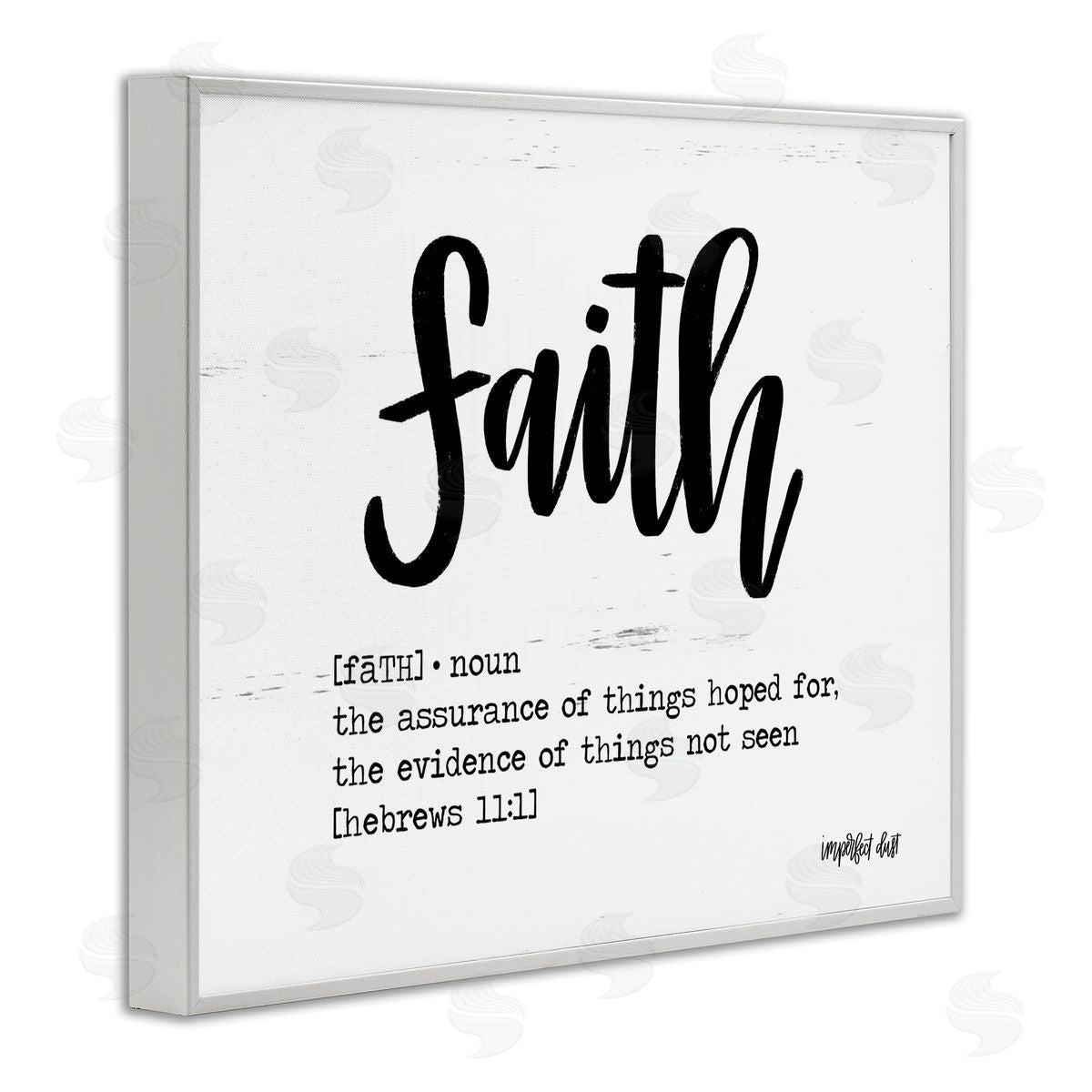 Faith Definition Religious Script White Frame Print Wall Art, Home Decor by Imperfect Dust