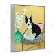 Sally B | Dog On Chair Yellow Green