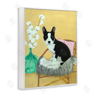 Sally B | Dog On Chair Yellow Green
