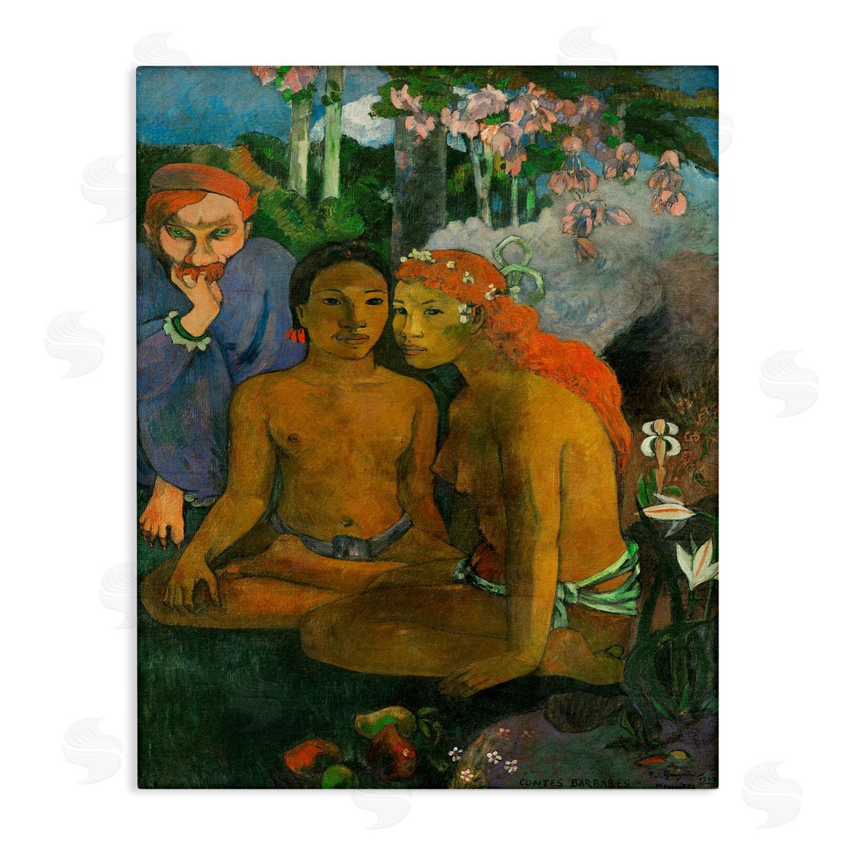 Contes Barbares Classical Painting Canvas Wall Art, Home Decor by Paul Gauguin