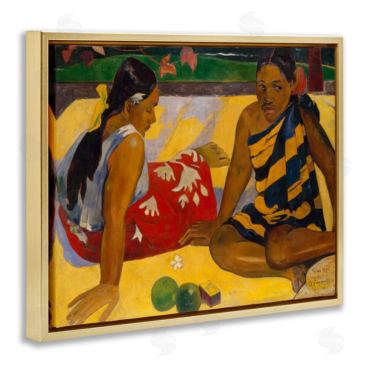 What News Classical Painting Gold Floating Frame Canvas Wall Art, Home Decor by Paul Gauguin