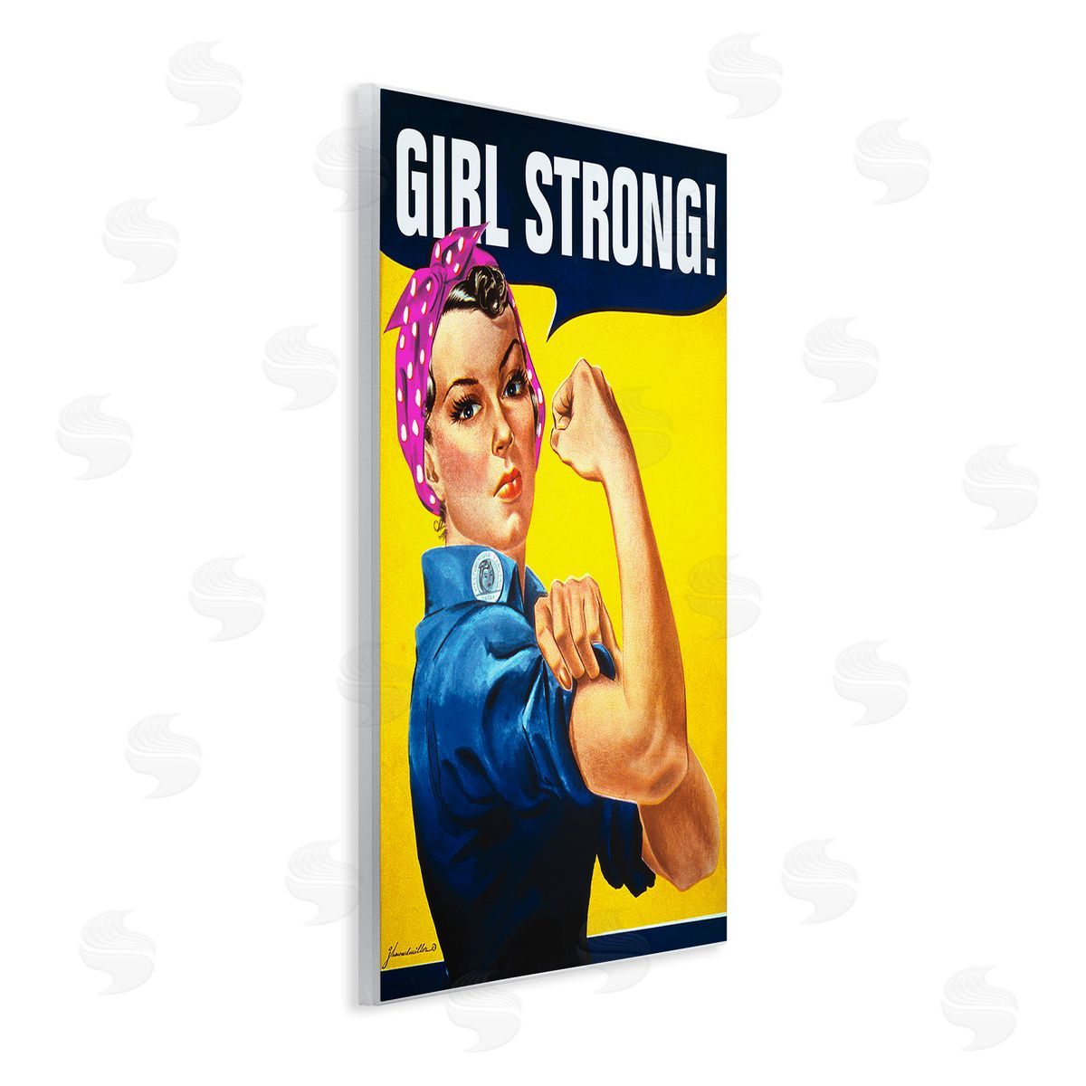 Girl Strong Vintage Poster Wood Plaque Wall Art, Home Decor by RetroRocket