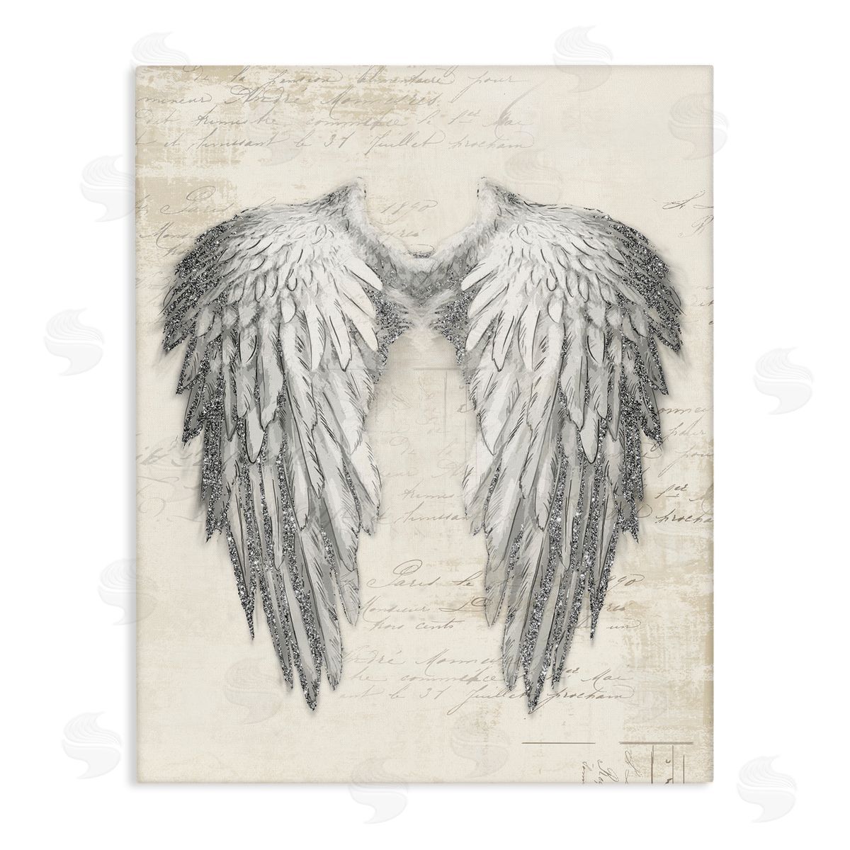 Heavenly Angel Wings Illustration Canvas Wall Art, Home Decor by Main Line Studio