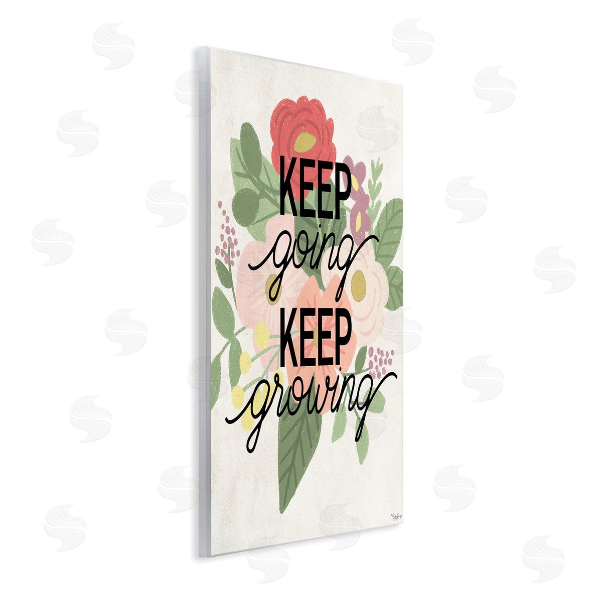 Keep Growing Flower Drawing Wood Plaque Wall Art, Home Decor by Gigi Louise