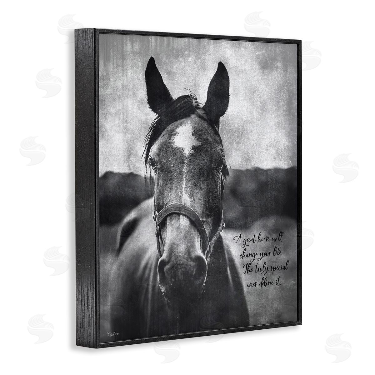 A Great Horse Inspiring Black Frame Print Wall Art, Home Decor by Gigi Louise
