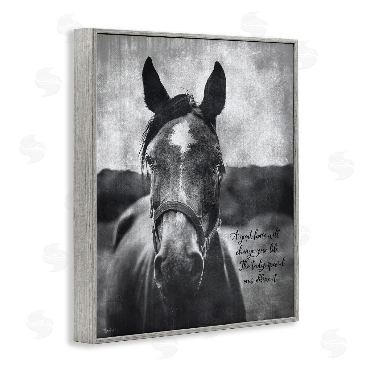 A Great Horse Inspiring Grey Frame Print Wall Art, Home Decor by Gigi Louise