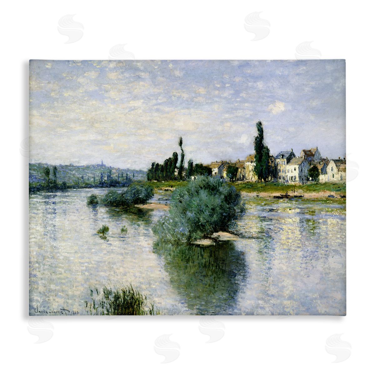 The Seine at Lavacourt Canvas Wall Art, Home Decor by Claude Monet