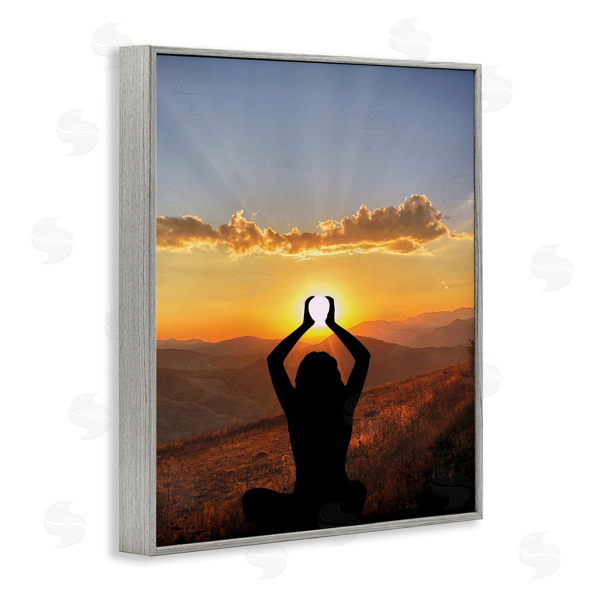 Lifting The Sun Photograph Grey Frame Print Wall Art, Home Decor by Marcus Prime