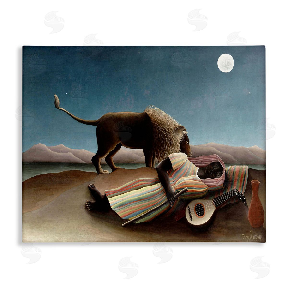 The Sleeping Gypsy Painting Canvas Wall Art, Home Decor by Henri Rousseau
