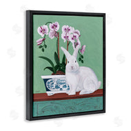 Sally B | Rabbit and Flowers Pink Green