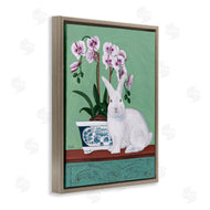 Sally B | Rabbit and Flowers Pink Green