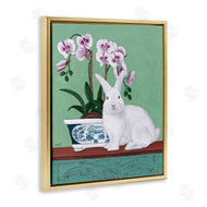 Sally B | Rabbit and Flowers Pink Green