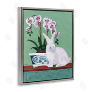 Sally B | Rabbit and Flowers Pink Green