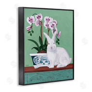 Sally B | Rabbit and Flowers Pink Green