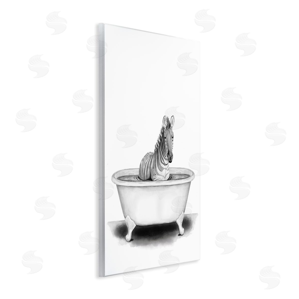Zebra In A Tub Funny Wood Plaque Wall Art, Home Decor by Rachel Nieman