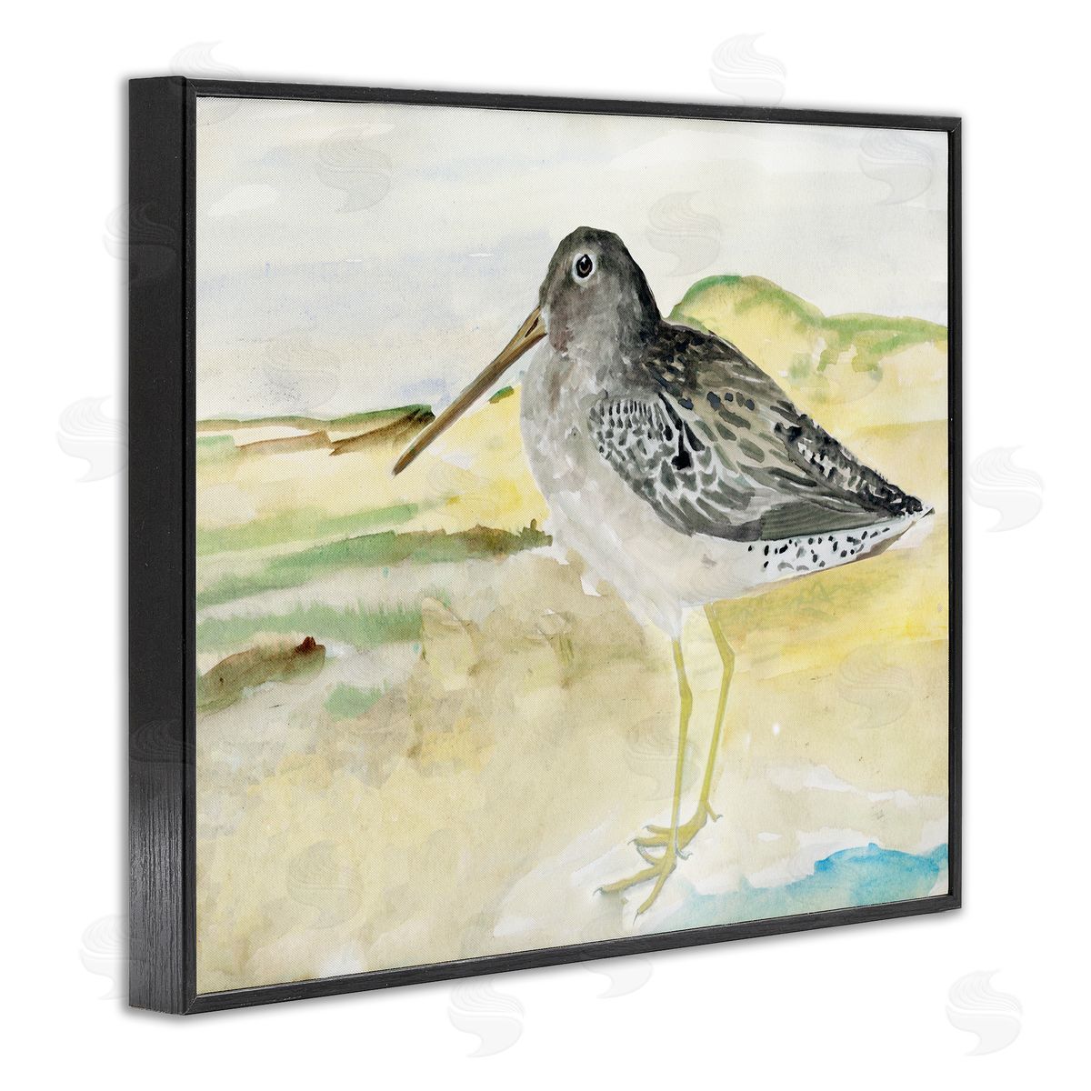 Bird Encounter Landscape Black Frame Print Wall Art, Home Decor by Stellar Studio