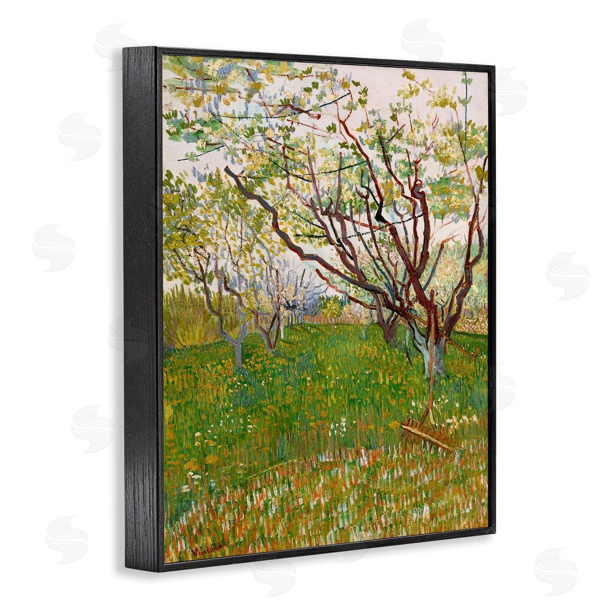 The Flowering Orchard Black Frame Print Wall Art, Home Decor by Vincent Van Gogh