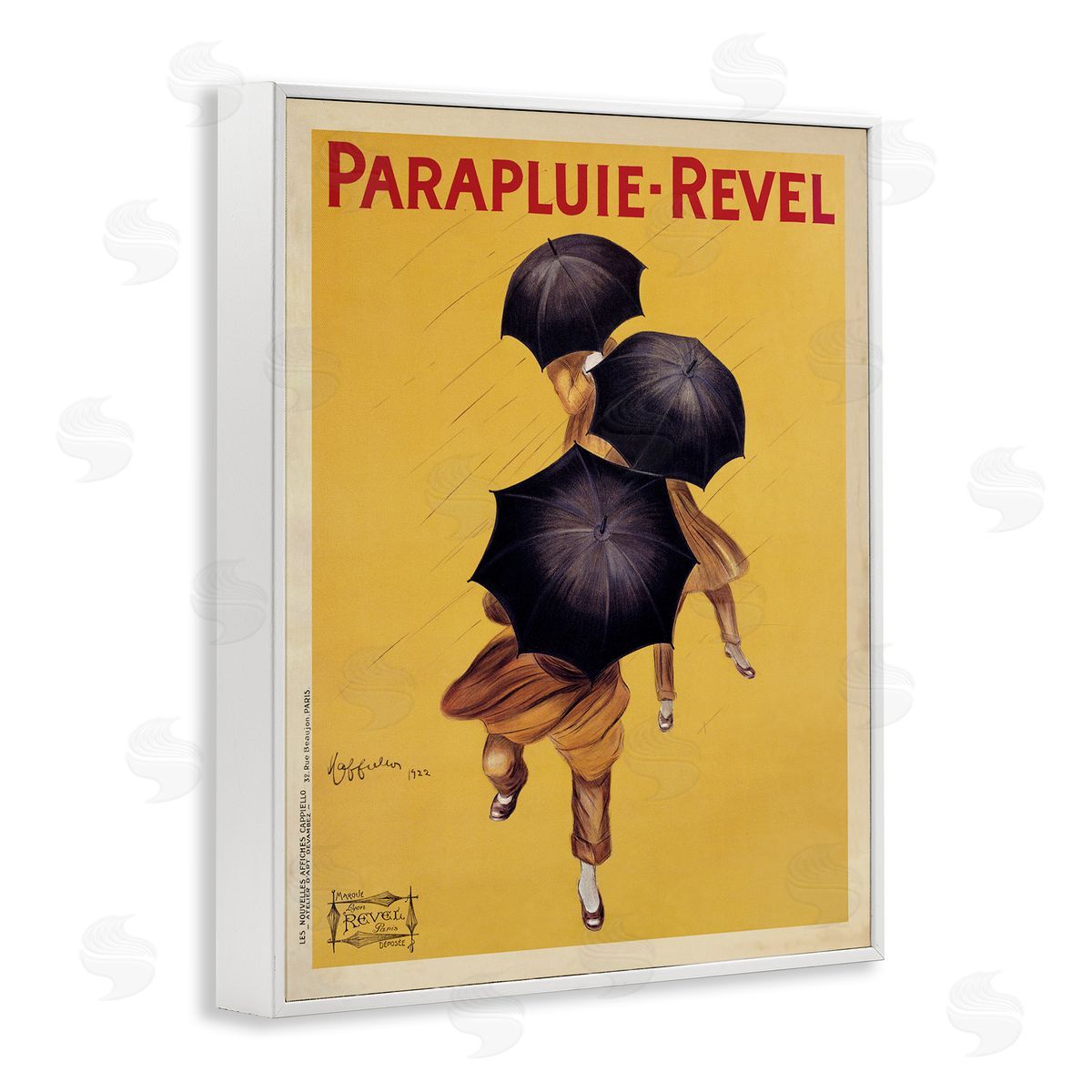 Parapluie-Revel Vintage Poster White Frame Print Wall Art, Home Decor by Marcello Dudovich