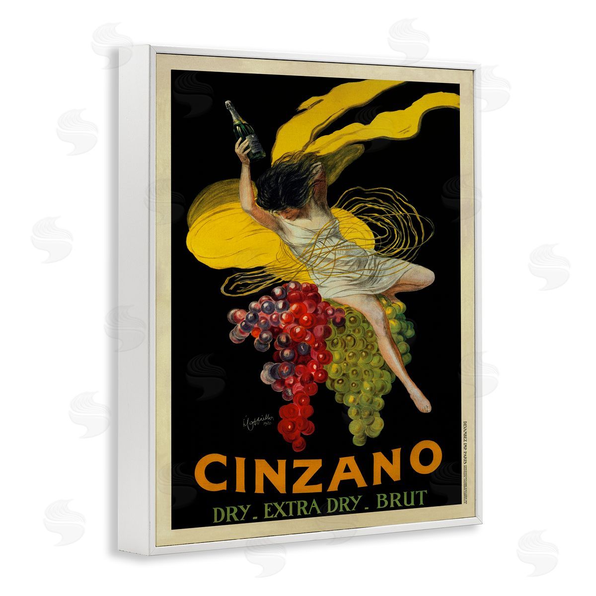 Cinzano Vintage Poster Wine White Frame Print Wall Art, Home Decor by Marcello Dudovich