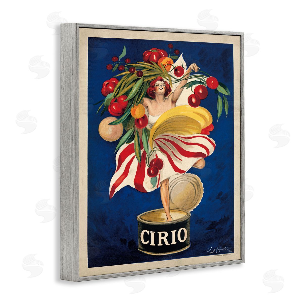 Cirio Vintage Poster Food Grey Frame Print Wall Art, Home Decor by Marcello Dudovich