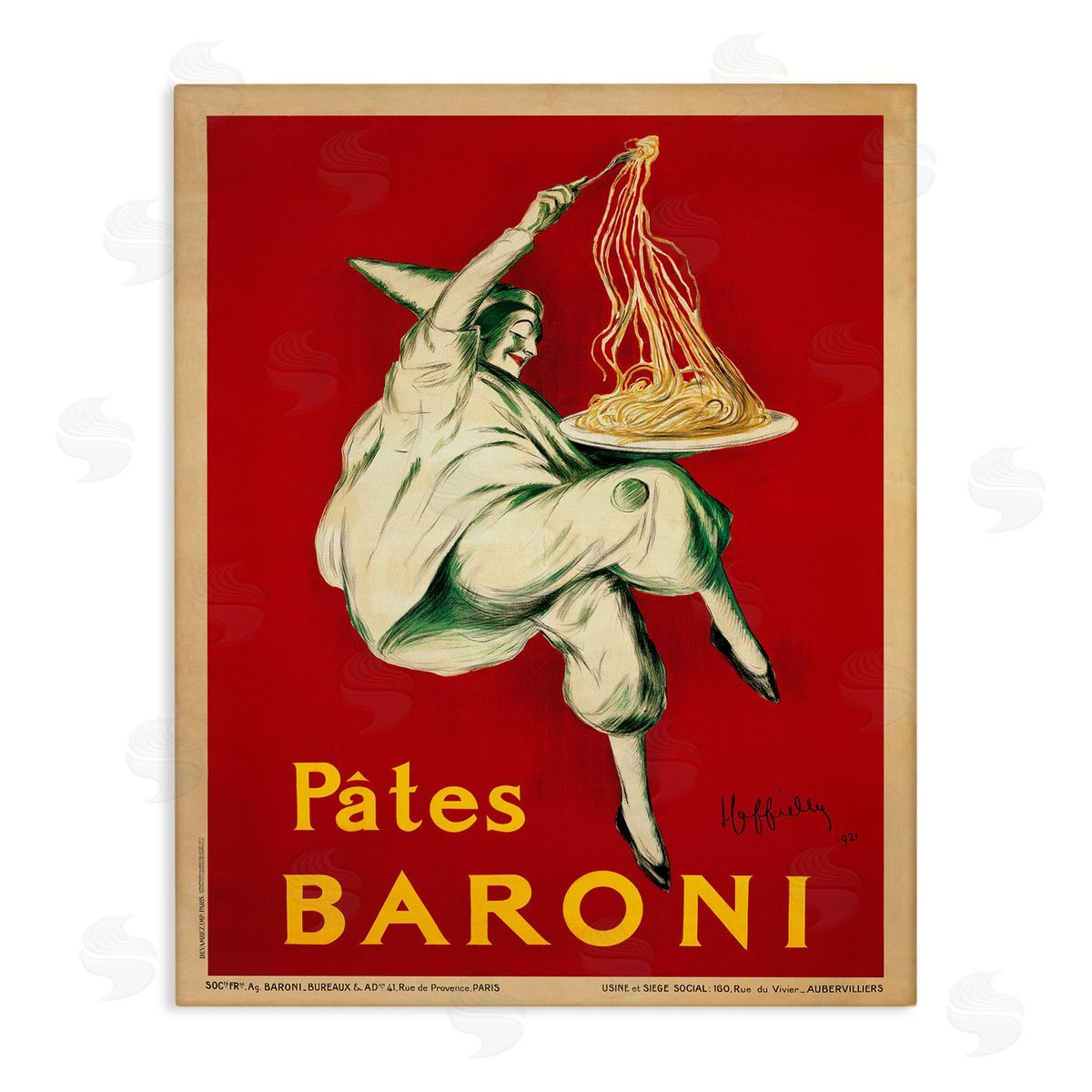 Pates Baroni Vintage Food Poster Canvas Wall Art, Home Decor by Marcello Dudovich
