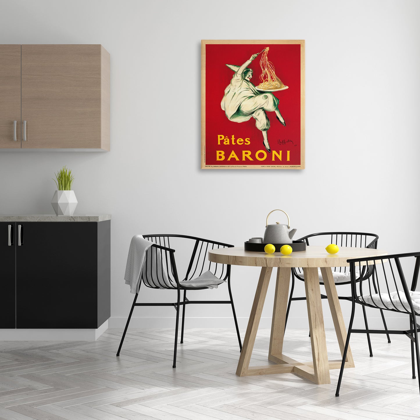 Pates Baroni Vintage Food Poster Canvas Wall Art in Room, Home Decor by Marcello Dudovich