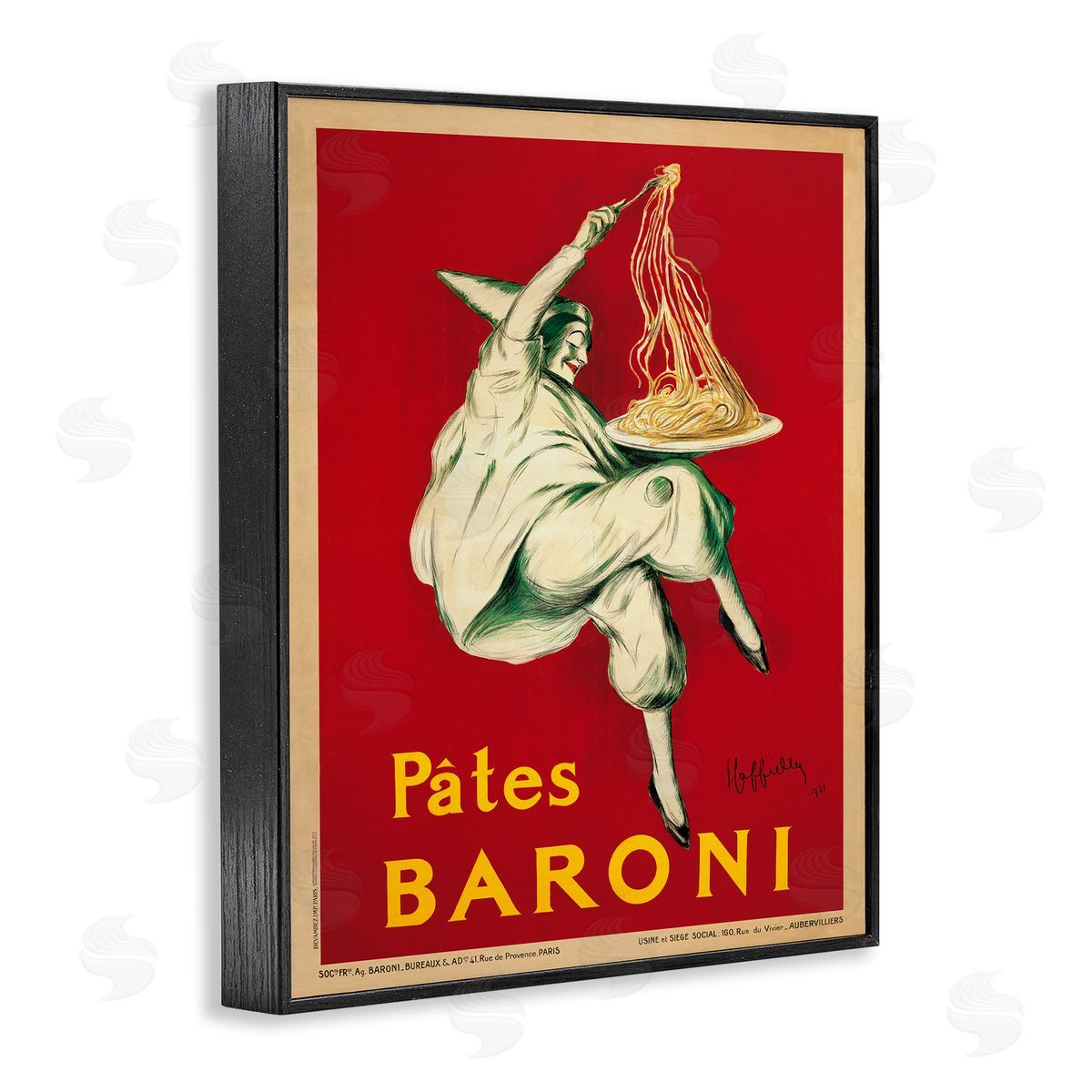 Pates Baroni Vintage Food Poster Black Frame Print Wall Art, Home Decor by Marcello Dudovich