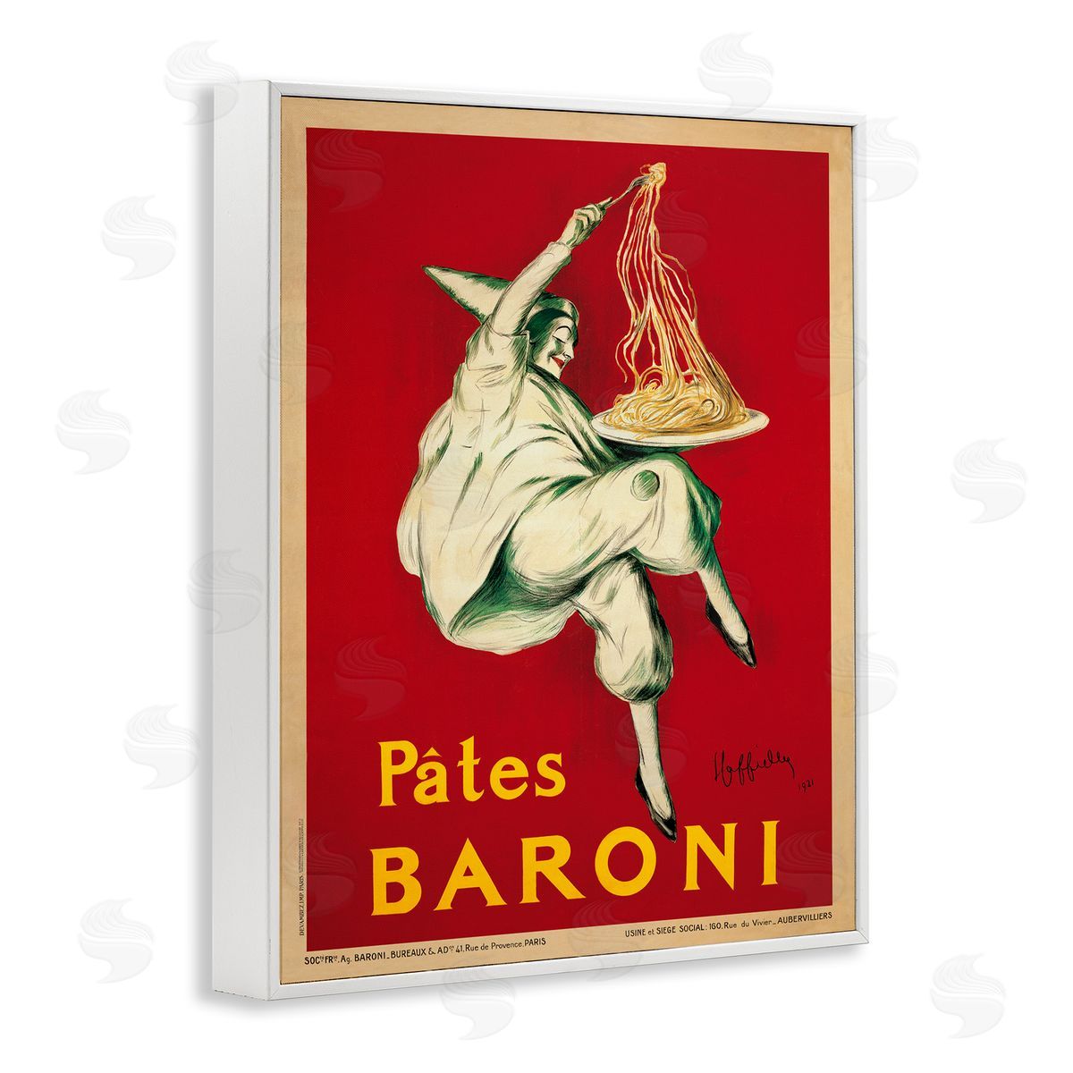 Pates Baroni Vintage Food Poster White Frame Print Wall Art, Home Decor by Marcello Dudovich