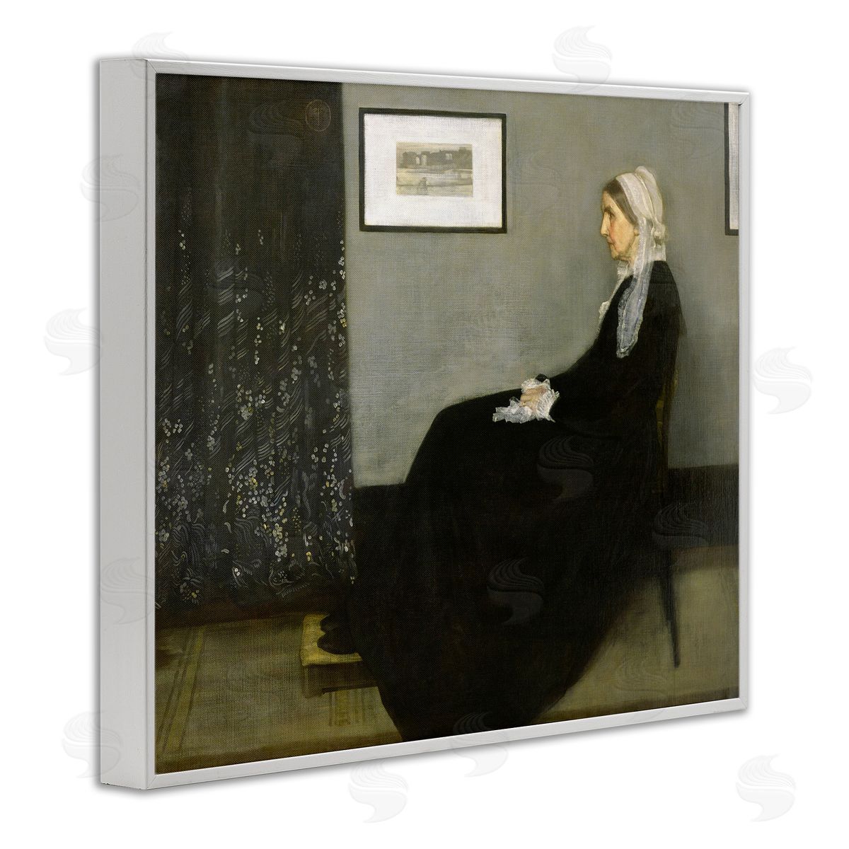 Whistler's Mother 1871 Classical Painting White Frame Print Wall Art, Home Decor by James Abbott McNeill Whistler