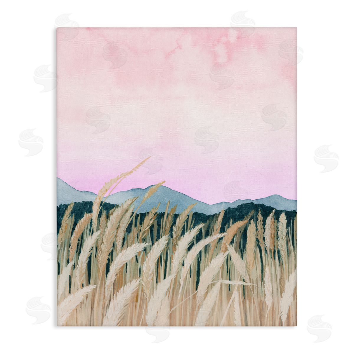 Wheat Field Dawn Painting Canvas Wall Art, Home Decor by Grace Popp