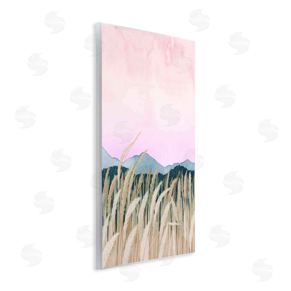 Wheat Field Dawn Painting Wood Plaque Wall Art, Home Decor by Grace Popp