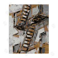 Ethan Harper | Abstract Fire Escape City Painting