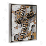 Ethan Harper | Abstract Fire Escape City Painting
