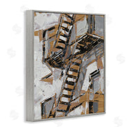 Ethan Harper | Abstract Fire Escape City Painting