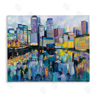Jeanette Vertentes | Boston Harbor Cityscape Painting