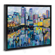 Jeanette Vertentes | Boston Harbor Cityscape Painting