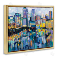 Jeanette Vertentes | Boston Harbor Cityscape Painting