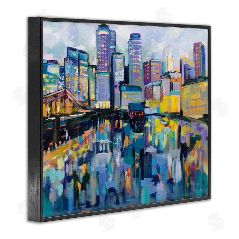 Jeanette Vertentes | Boston Harbor Cityscape Painting