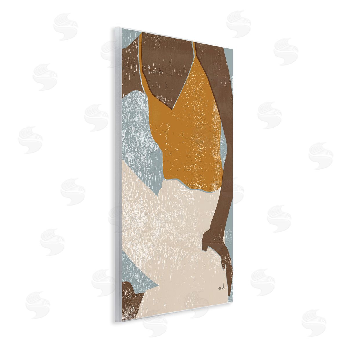 Boho Relaxing Sitting Person Wood Plaque Wall Art, Home Decor by Moira Hershey