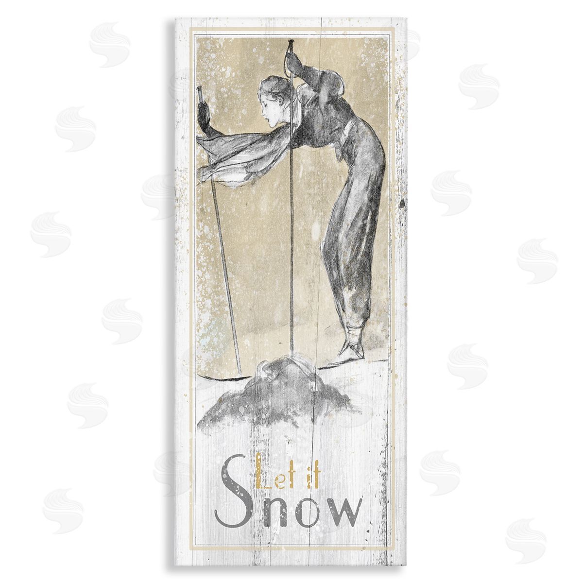 Let It Snow Vintage Skiing Canvas Wall Art, Home Decor by The Saturday Evening Post