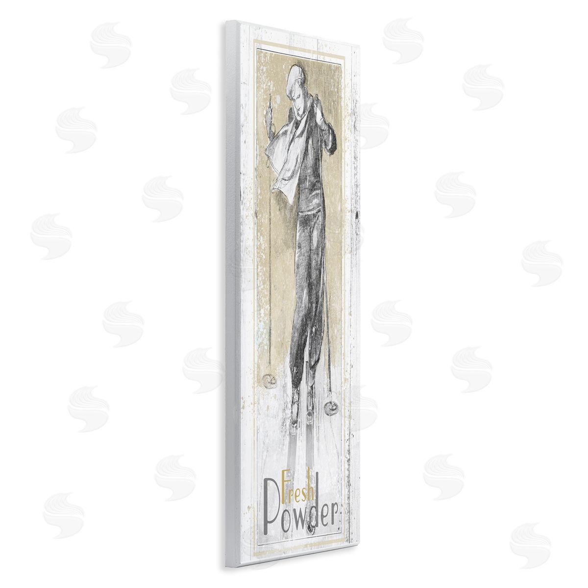 Fresh Powder Vintage Skiing Wood Plaque Wall Art, Home Decor by The Saturday Evening Post